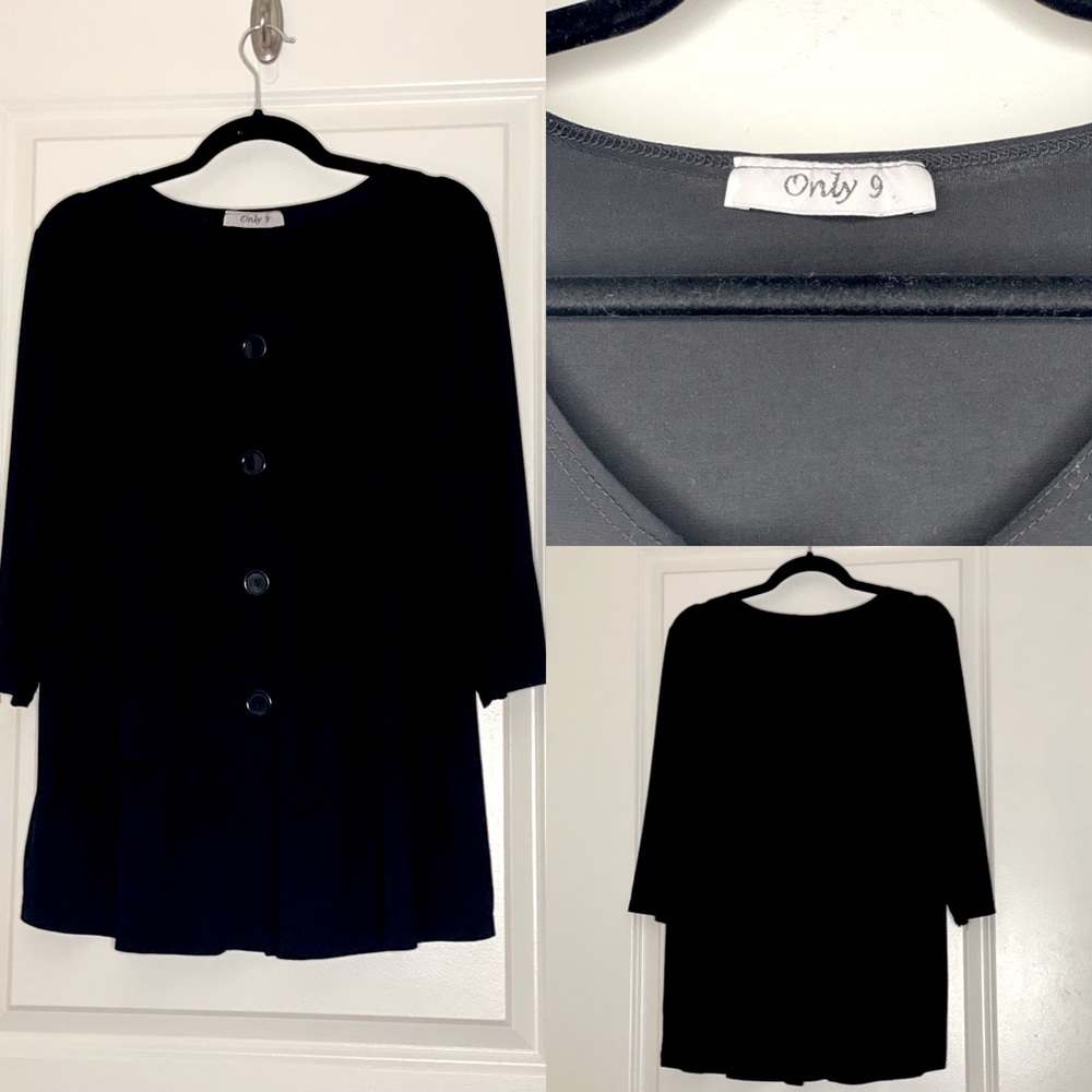 Only9- Button Blouse with Quarter Sleeves!